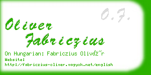 oliver fabriczius business card